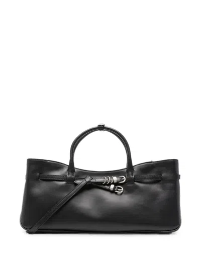 Margesherwood Grandma Used Leather Tote Bag In Black