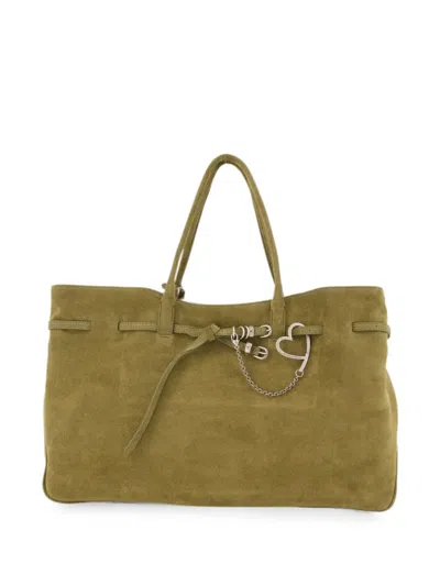 Margesherwood Grandma Used Xl Suede Tote Bag In Green