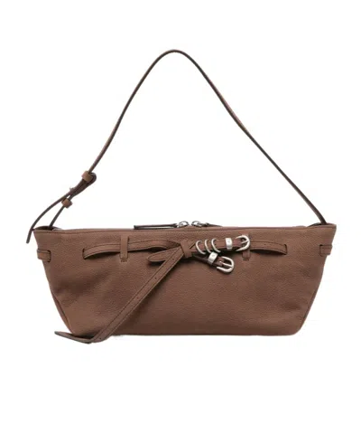 Margesherwood Lace-up Detail Shoulder Bag In Brown