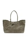 Margesherwood Large Grandma Belted Leather Tote Bag In Green