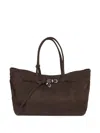 Margesherwood Large Grandma Drawstring Buckle Tote Bag In Brown