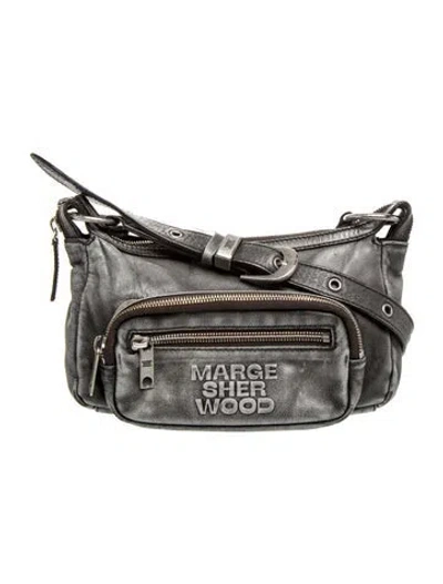 Pre-owned Margesherwood Leather Shoulder Bag In Silver