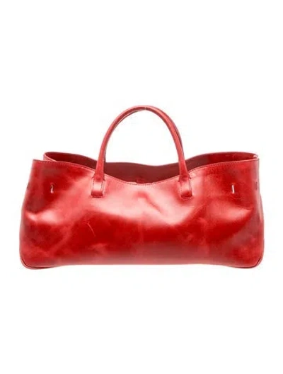 Pre-owned Margesherwood Leather Top Handle Bag In Red
