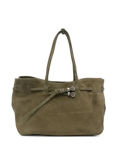 Margesherwood Grandma Large Leather Tote In Gray