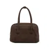 Margesherwood Boston Top-handle Calfskin Shoulder Bag In Brown