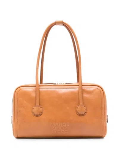 Margesherwood Logo-debossed Leather Tote Bag In Brown