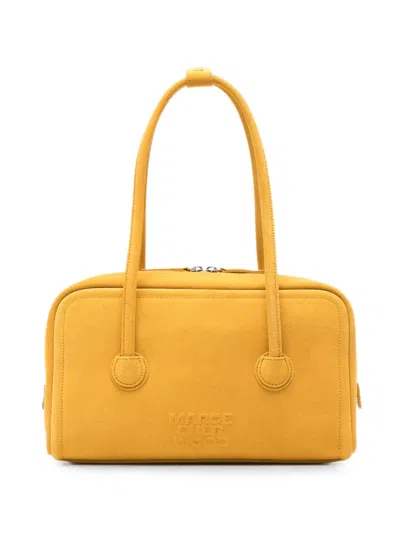 Margesherwood Logo-debossed Leather Tote Bag In Yellow