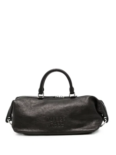 Margesherwood Logo-embossed Leather Tote Bag In Black