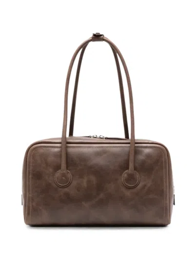 Margesherwood Logo-embossed Leather Tote Bag In Brown
