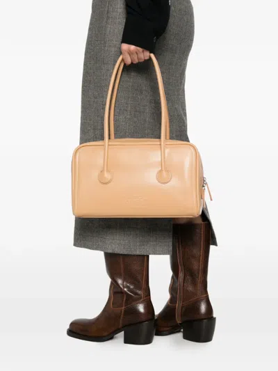 Margesherwood Logo-embossed Leather Tote Bag In Neutrals