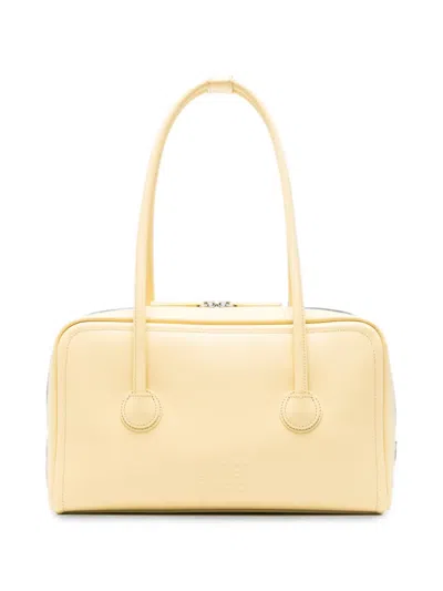 Margesherwood Logo-embossed Leather Tote Bag In Yellow