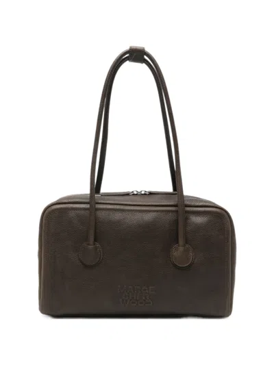 Margesherwood Logo-embossed Pebbled Tote Bag In Brown