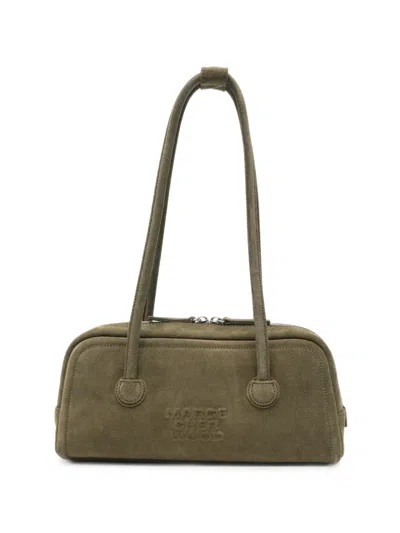 Margesherwood Logo-embossed Suede Tote Bag In Green