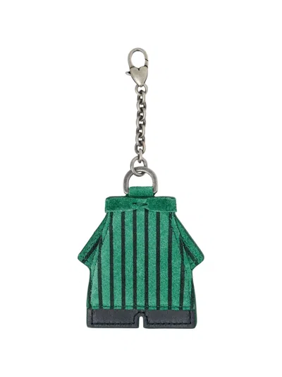 Margesherwood Logo-plaque Suede Bag Charm In Green