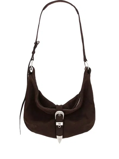 Margesherwood Medium Buckle-fastening Suede Cross-body Bag In Brown