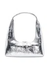 Margesherwood Large Hobo Plain Leather Shoulder Bag In Silver