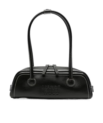 Margesherwood Mini Contrast-stitch Leather Shoulder Bag In Black