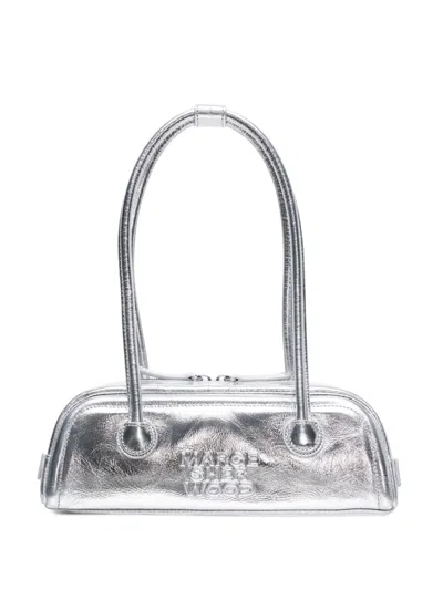 Margesherwood Mini Soft Boston East-west Bag In Silver