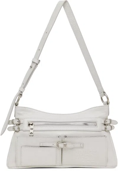 Margesherwood Off-white Flat Pocket Shoulder Bag In Off White Cracked