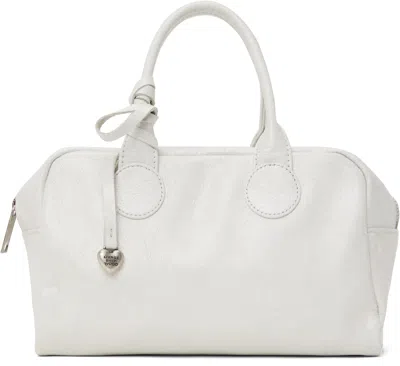 Margesherwood Off-white Soft Bowling Bag In Off White Cracked