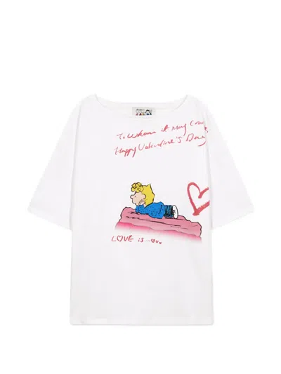 Margesherwood Peanuts Single Girls Club T-shirt In White
