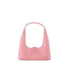 MARGESHERWOOD PINK CALFSKIN SHOULDER BAG WITH DUAL ZIPPER CLOSURE