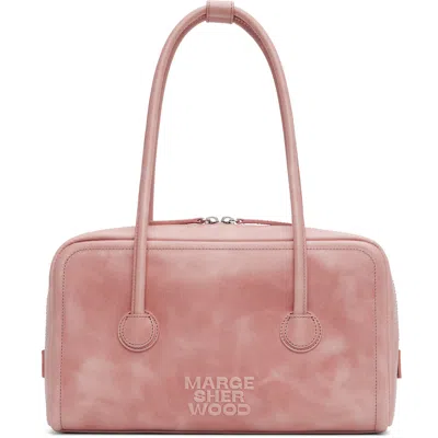 Margesherwood Pink Soft Boston Small Bag In Tea Rose Pull-up