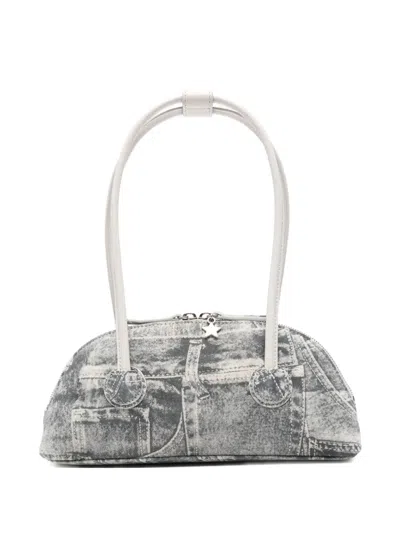Margesherwood Printed Suede Shoulder Bag In Gray