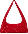 Margesherwood Red Halter Bag In Red Studded Suede