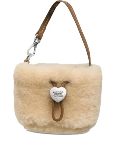 Margesherwood Shearing Drawstring Pouch In Neutral