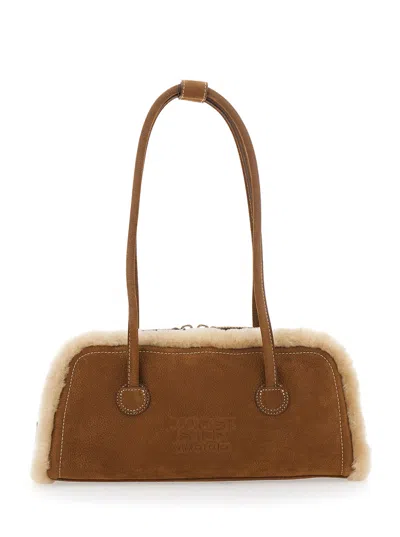 Margesherwood Shoulder Handbag Beige With Shearling And Nubuck Details