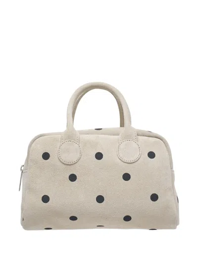 Margesherwood Small Boat Shopper Polka-dot Leather Tote Bag In Gray