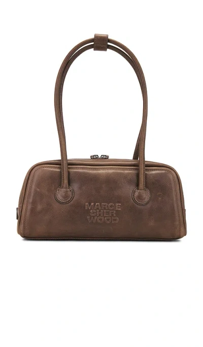 Margesherwood Soft Baguette Bag In Washed Brown Pull Up
