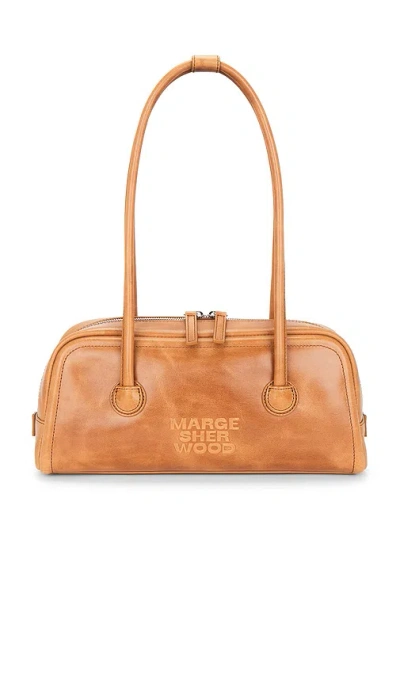 Margesherwood Soft Baguette Shoulder Bag In Saddle Brown