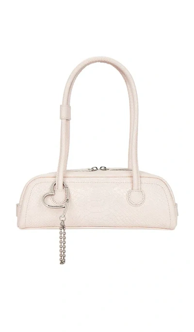 Margesherwood Soft Boston East / West Mini Shoulder Bag In Pale Pink Python Cracked
