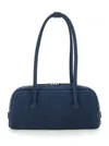 Margesherwood Soft Boston Leather Shoulder Bag In Blue