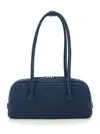 Margesherwood Soft Boston Leather Shoulder Bag In Blue