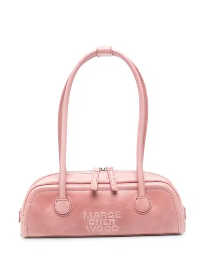 Margesherwood Soft Boston Ew Leather Tote Bag In Pink
