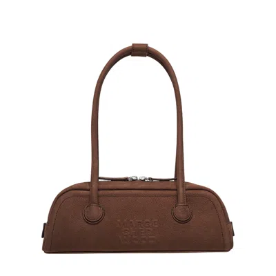 Margesherwood Logo-debossed Nubuck Shoulder Bag In Brown