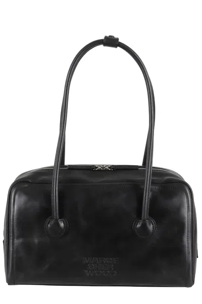 Margesherwood Soft Boston Leather Bag In Black