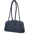 Margesherwood Soft Boston Leather Shoulder Bag In Blue