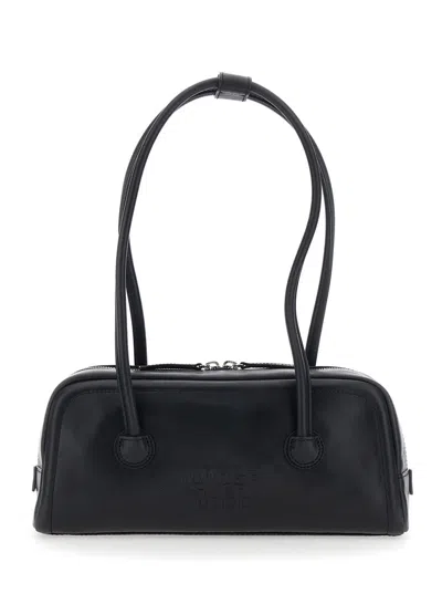 Margesherwood Soft Boston Mini Leather Shoulder Handbag With Two Top Handles In Black