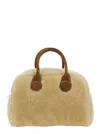 Margesherwood Shearling Tote Bag In Neutral
