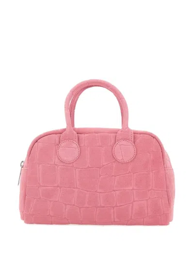 Margesherwood Soft Bowling Crocodile-effect Tote Bag In Pink