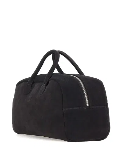 Margesherwood Soft Bowling Suede Tote Bag In Black