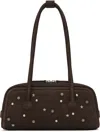 Margesherwood Ssense Exclusive Brown Soft Baguette Bag In Choco Brown Studded