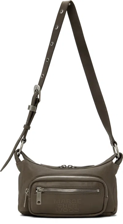 Margesherwood Taupe Outpocket Mini Bag In Taupe Washed Nappa