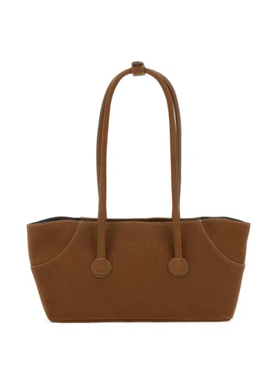 Margesherwood Topstitch Leather Shoulder Bag In Brown