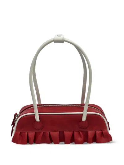 Margesherwood X Peanuts Crinkle Piping Boston Bag In Red