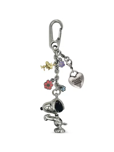 Margesherwood X Peanuts Flower Heart Charm Keychain In Silver